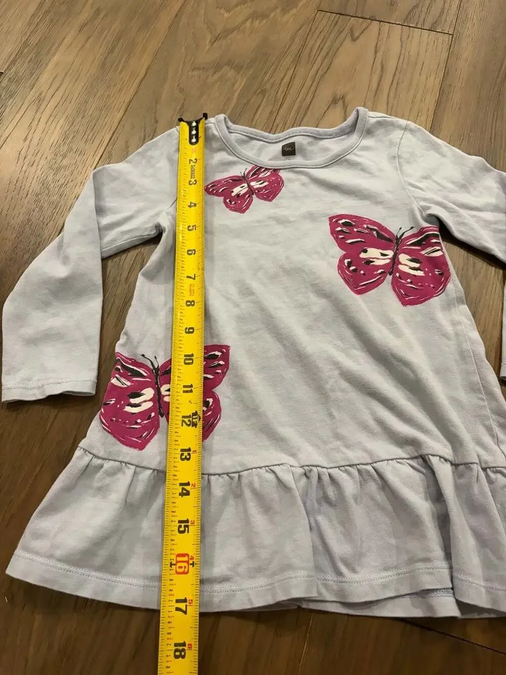 Tea Collection Butterfly Print Ruffle Hem Dress